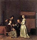 Gerard ter Borch The Visit painting